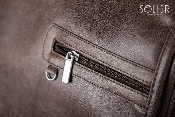 Brown shoulder laptop bag Solier S12