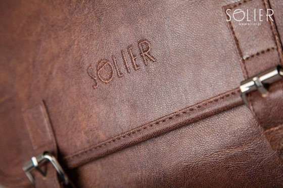Light brown shoulder laptop bag Solier S12