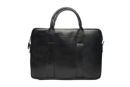 Black leather shoulder laptop bag SL20 EDYNBURG