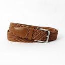 Elegant, woven belt for man SOLIER SB08 brown