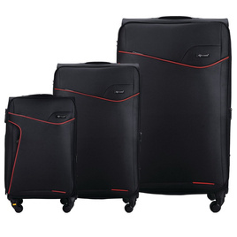 Zestaw walizek miękkich Solier STL1651 czarno-czerwony