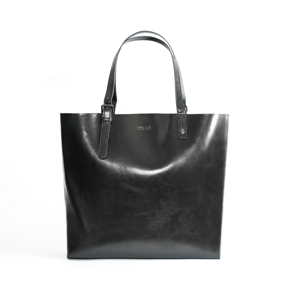 Zdjęcia - Torebka damska Solier Czarna torba shopper damska FL32 Tivora Black 