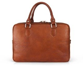 Genuine leather laptop bag Solier SL22 Kingston vintage brown