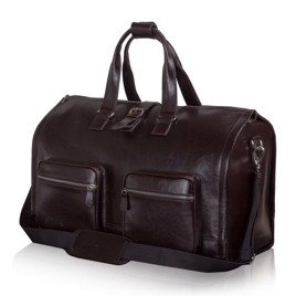 Genuine leather men's garment bag SL18 Harlow Brown