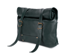 Genuine leather roll top briefcase Battalion dark green