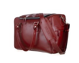 Genuine leather weekend bag Dratford SL27 brown maroon