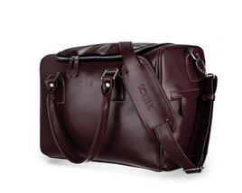 Genuine leather weekend bag Dratford SL27 dark brown