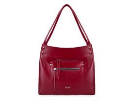 Genuine leather woman's shopper bag Vitoria FL18 burgundy
