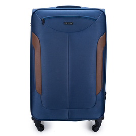 Large soft luggage XL Solier STL1801 navy-brown