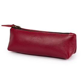 Leather pencil case Solier SA51 red