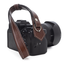 Personalised hand camera strap SA47 brown vintage