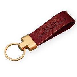 Personalised leather key ring Solier SA29 vintage brown