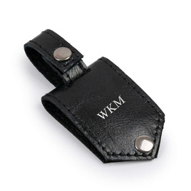 Personalised leather key ring Solier SA60 black