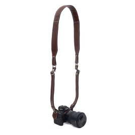 Personalised neck camera strap SA48 brown vintage