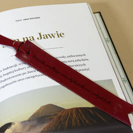 Personalized leather bookmark red