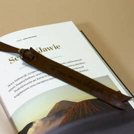 Personalized leather bookmark vintage brown