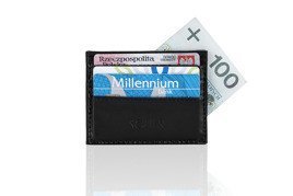 Slim leather men's wallet card holder SOLIER SA13 
