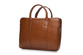 Vintage brown leather shoulder laptop bag EDYNBURG