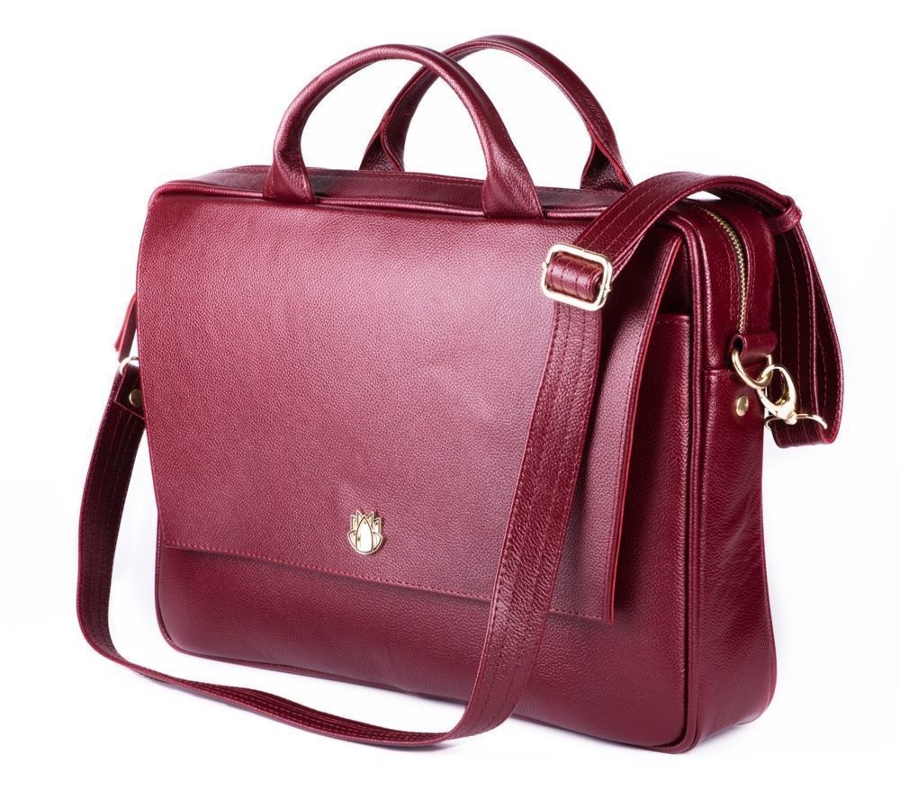 burgundy leather briefcase