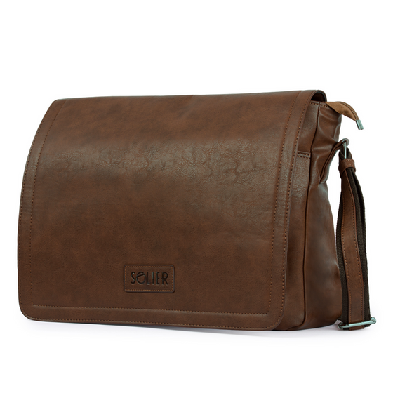 Brown men`s shoulder bag S11