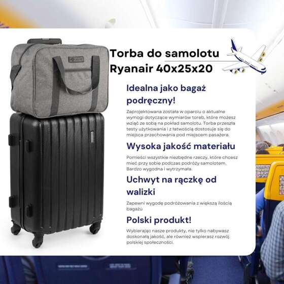 Cabin luggage Solier STB01 40x25x20 GREY