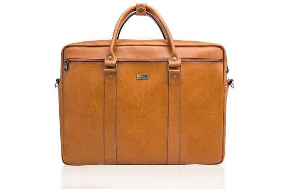 Cogniac leather shoulder laptop bag KILBRIDGE