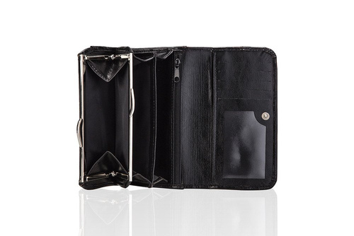 Elegant Women's leather wallet Solier P17 black