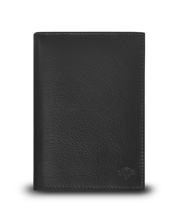 Elegant black leather wallet RFID SOLIER SW34