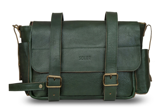 Genuine leather bicycle bag Assen SR02 green 