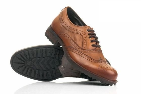 Genuine leather men's Brogue Shoes brown