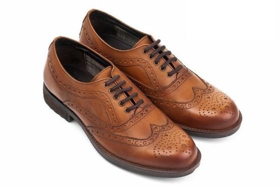 Genuine leather men's Brogue Shoes brown