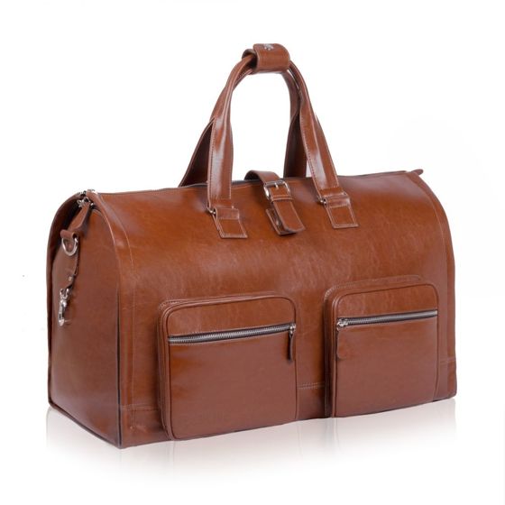 Genuine leather men's garment bag SL18 Harlow vintage brown