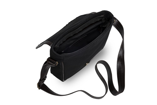 black genuine leather shoulder bag