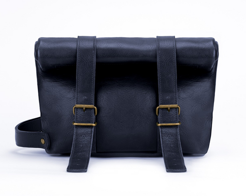 Genuine leather wash bag Snow Bounting navy