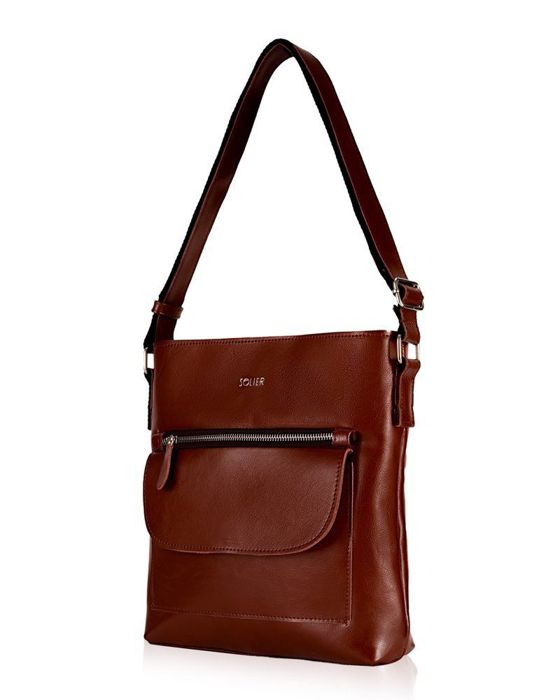 Genuine leather woman's bag Perea FL20 vintage brown