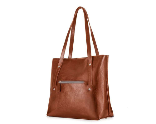 Genuine leather woman's shopper bag Parma FL23 vintage brown