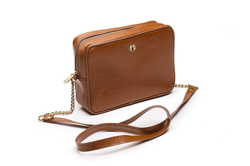 Genuine leather women's crossbody Florence brown