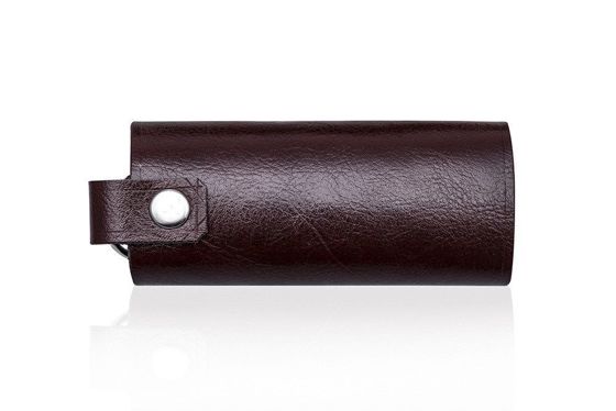 Leather men's key holder SOLIER SA11 BROWN/MAROON