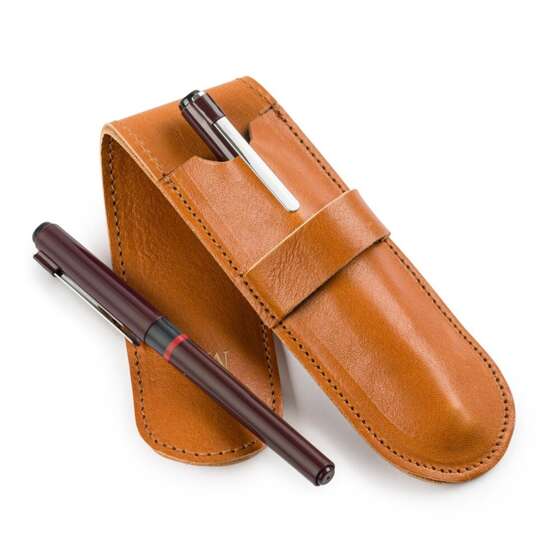 Leather men's pen case SA12 CAMEL