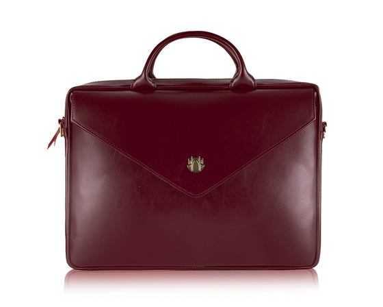 Leather woman's laptop bag FL15 Positano deep red