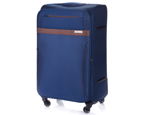 Medium soft luggage M Solier STL1316 navy-brown