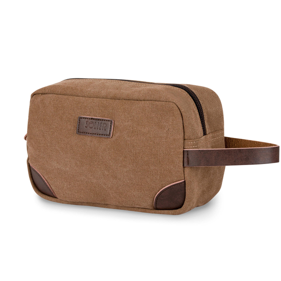 Men's canvas beauty bag SK05 light brown