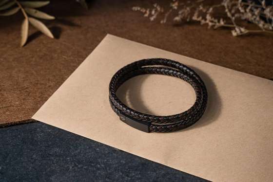 Men's leather bracelet Solier SA34