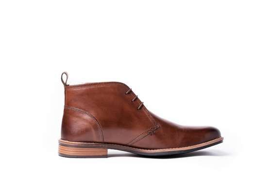 Men's stylish leather Chukka boots brown M019B