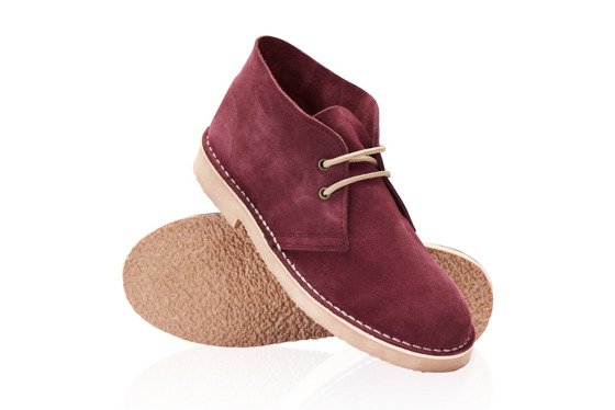 Men's stylish leather suede Chukka shoes/boots burgundy