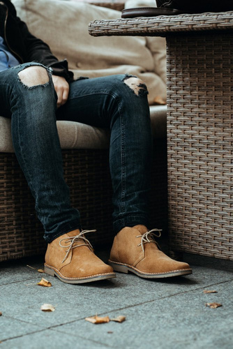 Men's stylish leather suede chukka boots sand M420BS