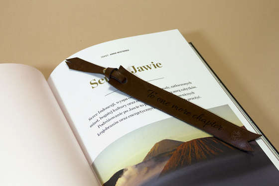 Personalized leather bookmark vintage brown