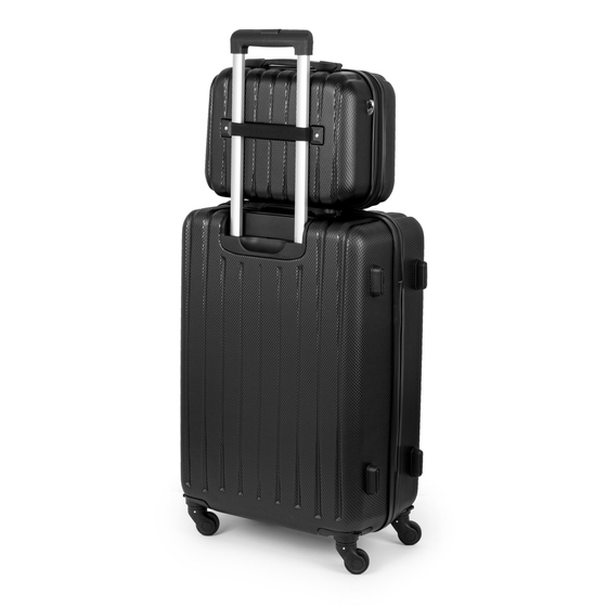 Travel suitcase set Travel case + medium suitcase 22' ABS STL902 black