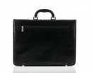 Black leather men's briefcase Solier Office