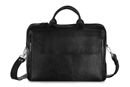 Black leather shoulder laptop bag Solier Rothen SL30 